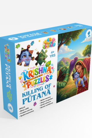 The killing of Pūtanā: 48-Piece Jigsaw Puzzle